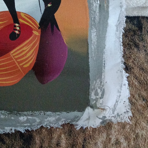 Haitian Folk Art Painting on Cloth - Picture 4 of 4